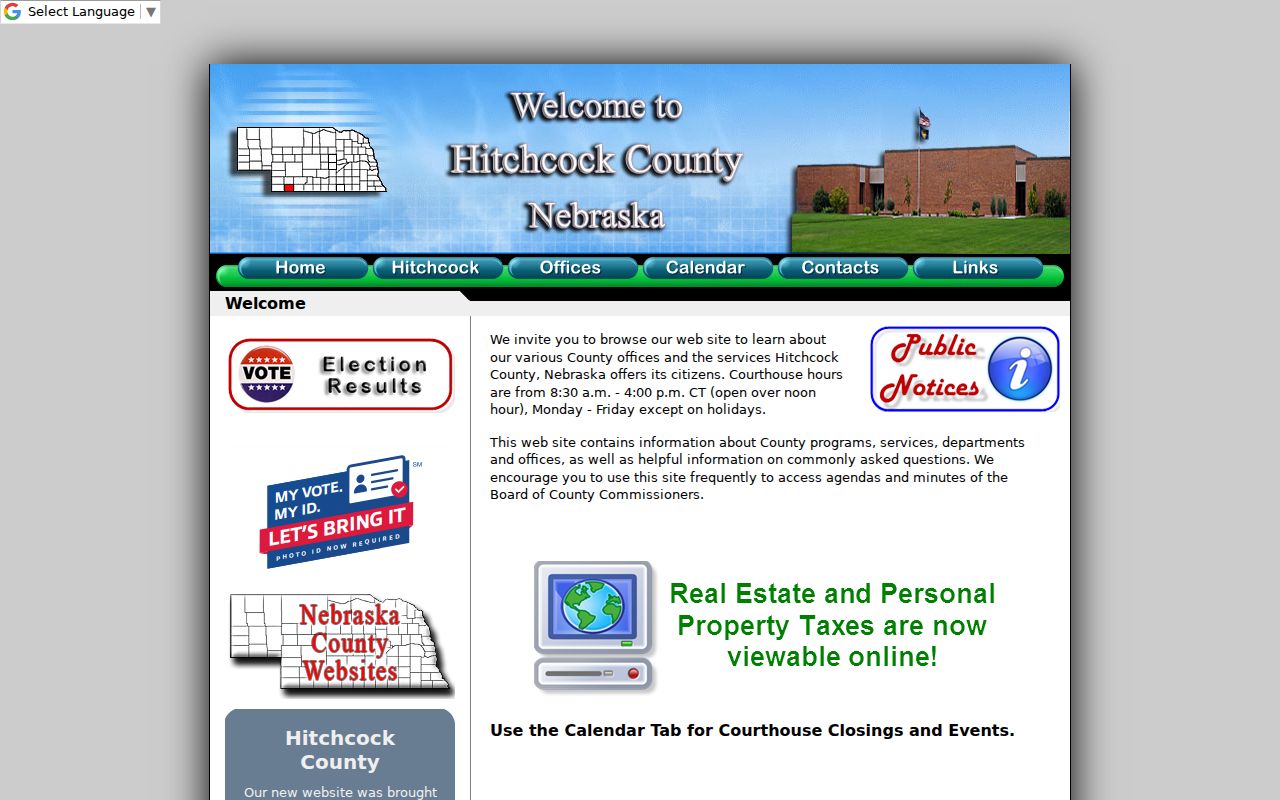 Hitchcock County warrant records courthouse home page